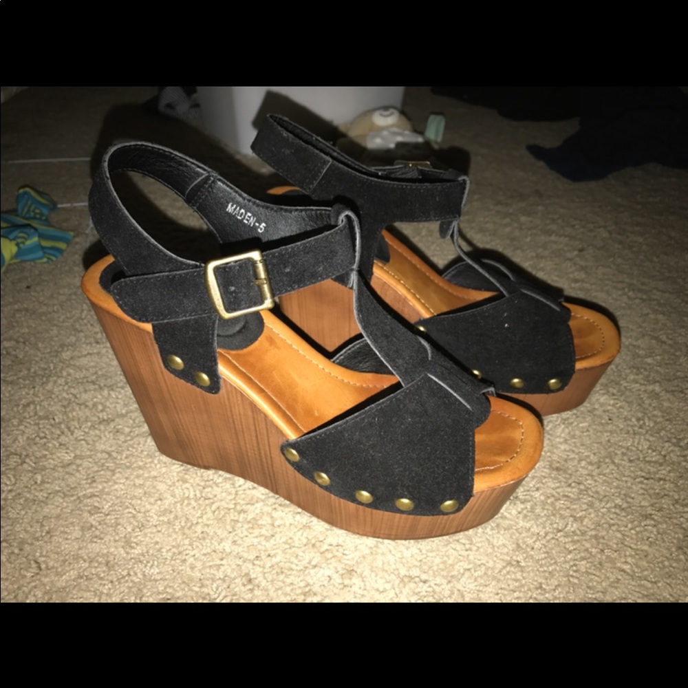 Black Suede Wedges